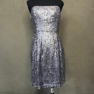 Poshmark Title: NWT BCBGMaxAzria Carole Sequin Strapless Dress 4 Lilac